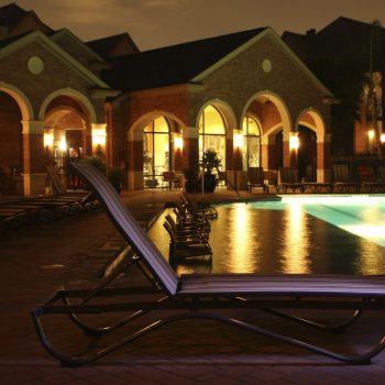 pool chair at night