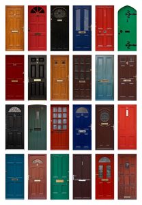 collage of doors